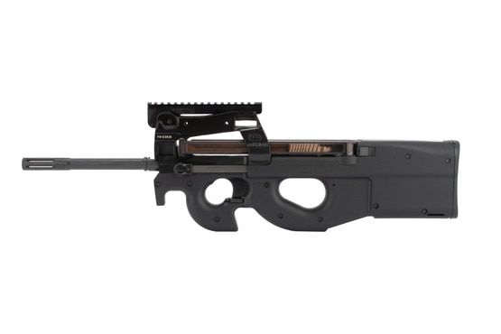 FN P90 Bullpup rifle comes with a 10 round capped magazine